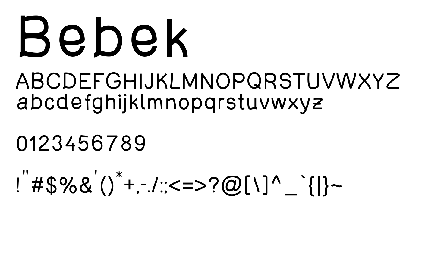 Bebek Font preview