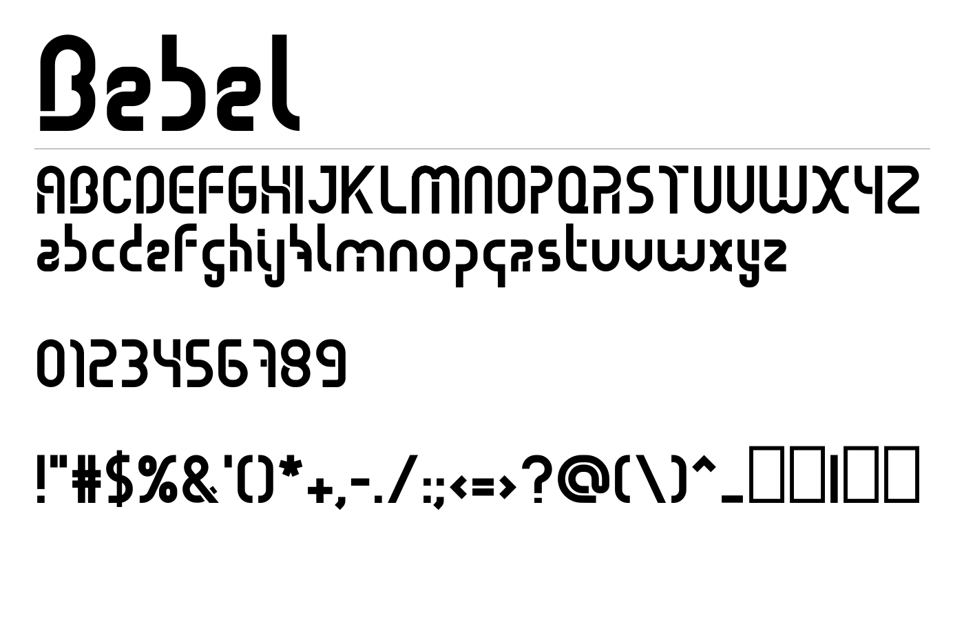 Bebel Font preview