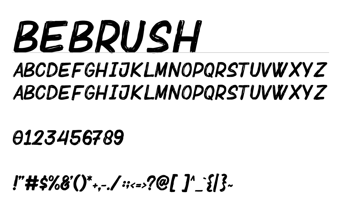 Bebrush Font preview