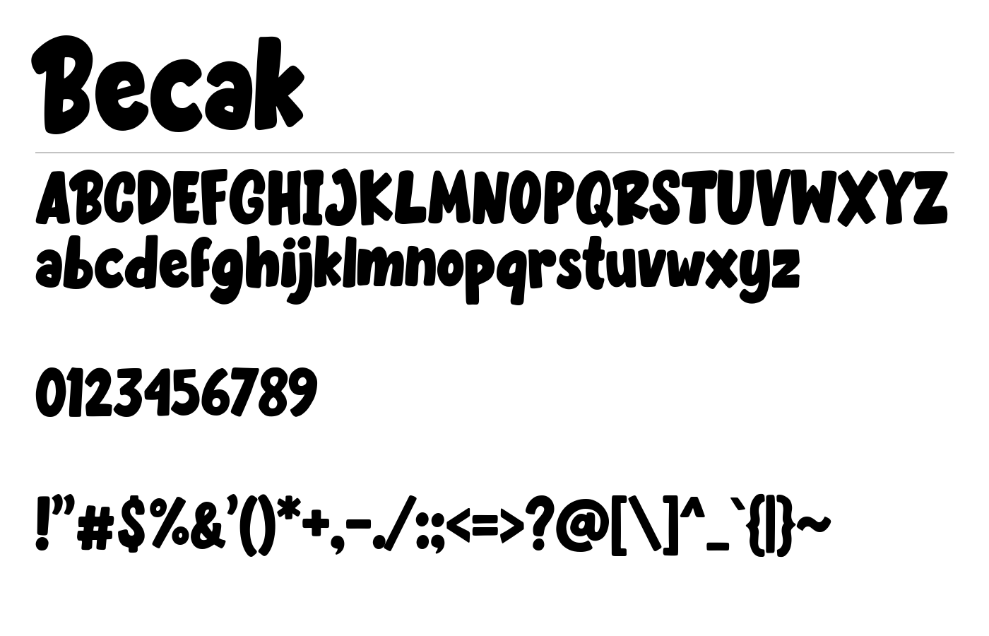 Becak Font preview