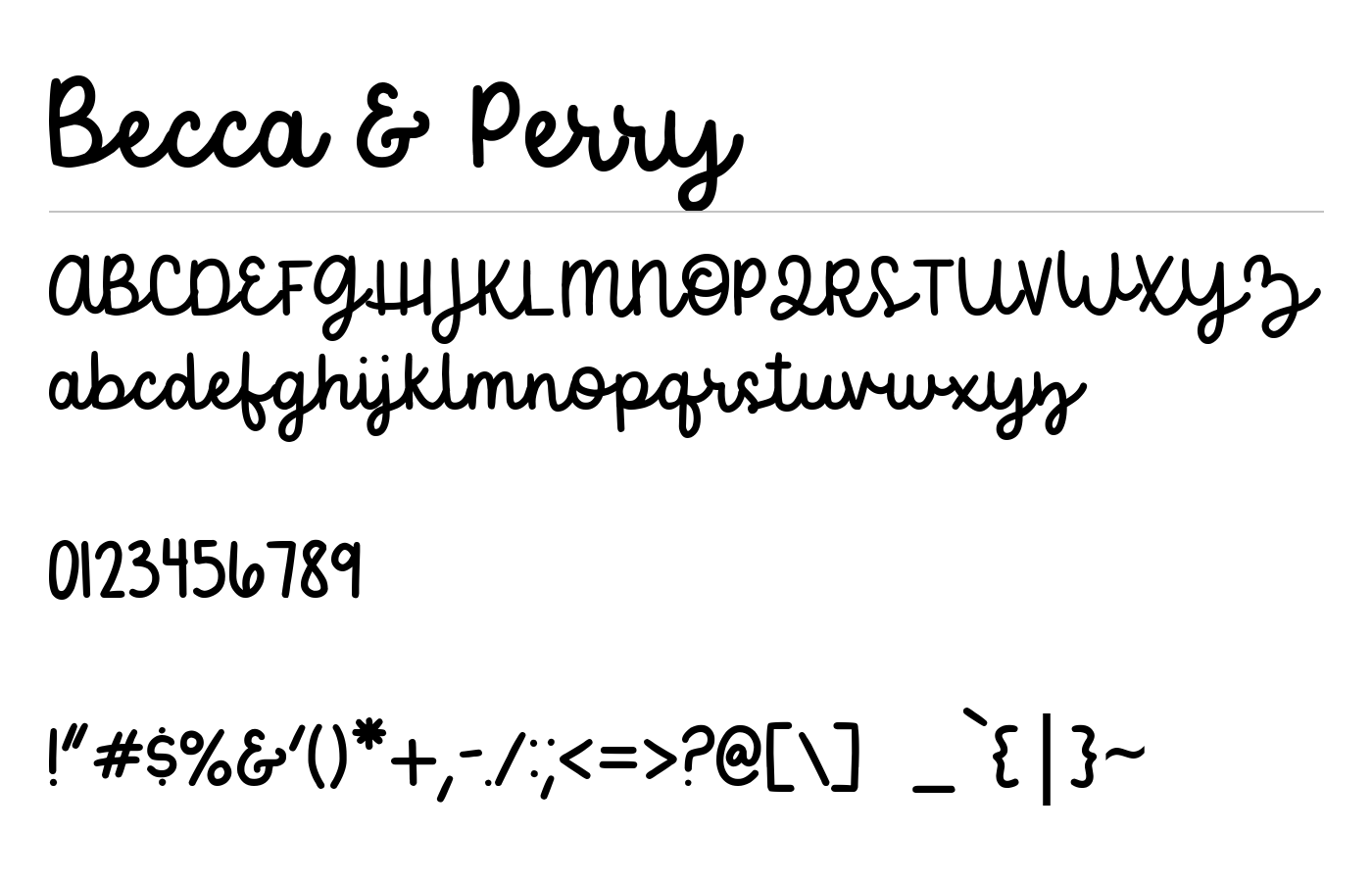 Becca & Perry Font preview
