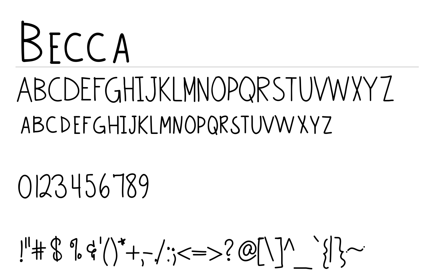 Becca Font preview