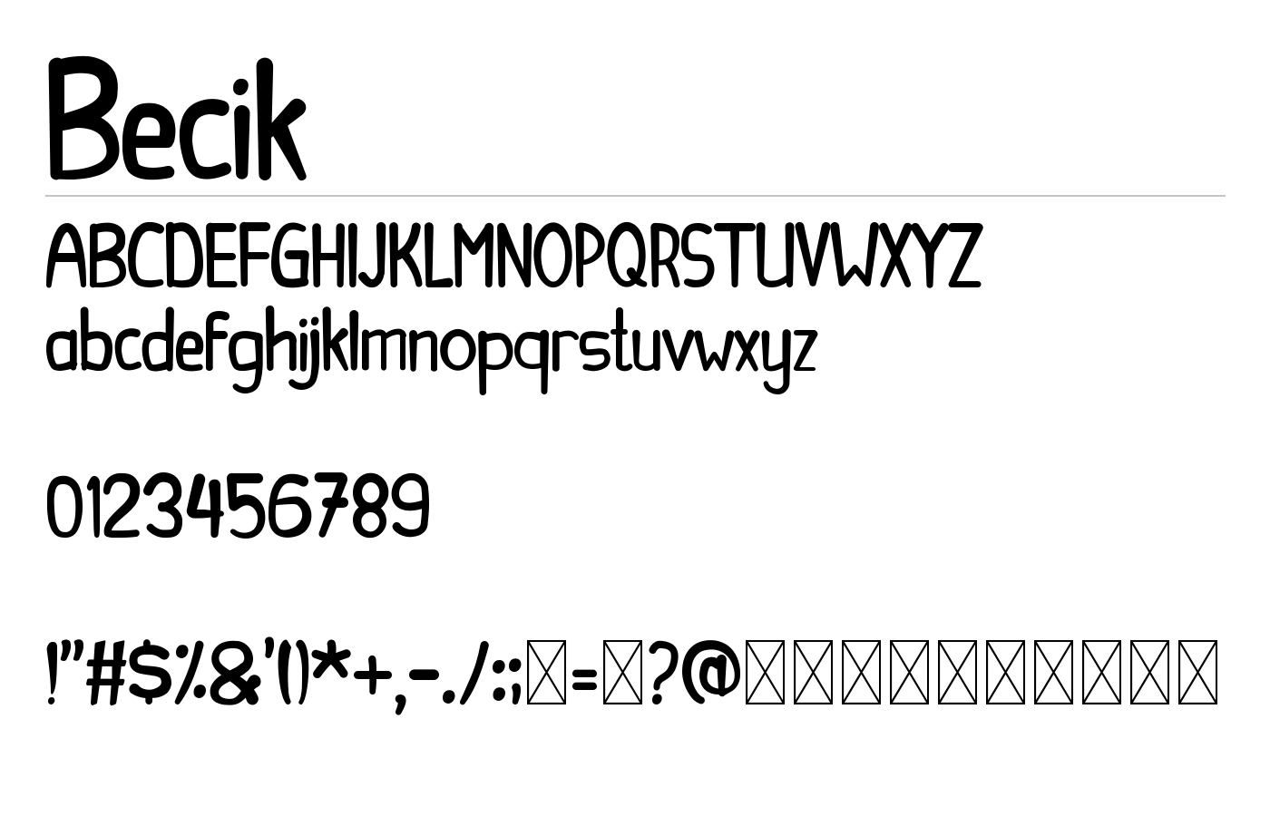 Becik Font preview