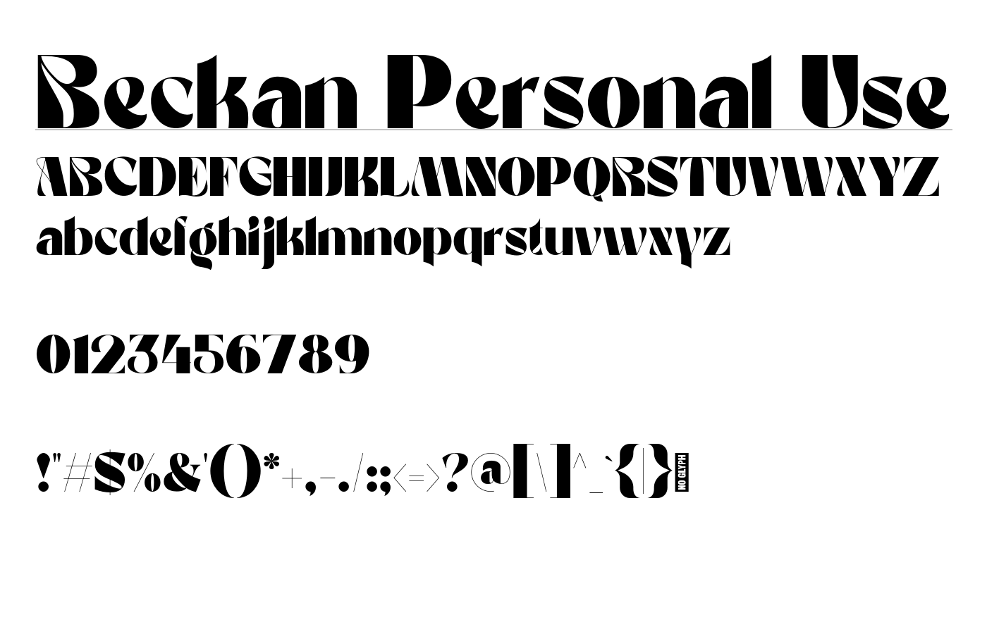 Beckan Personal Use Font preview