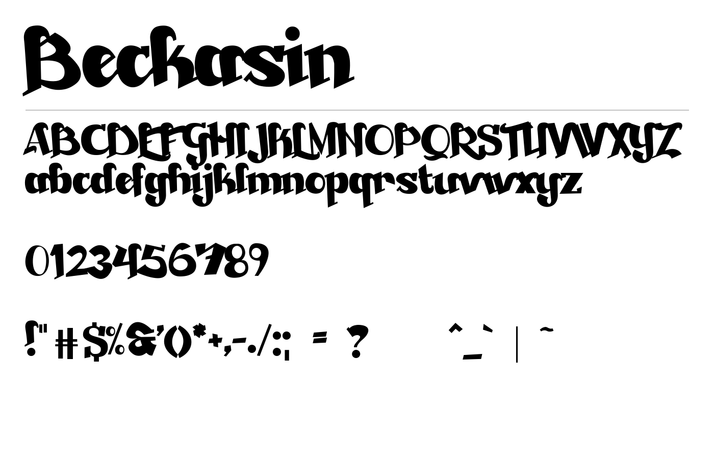 Beckasin Font preview