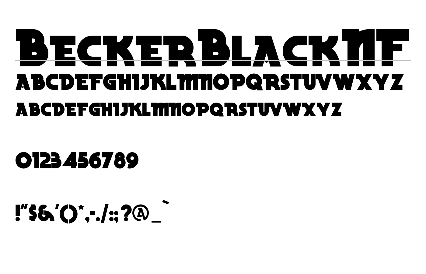 BeckerBlackNF Font preview