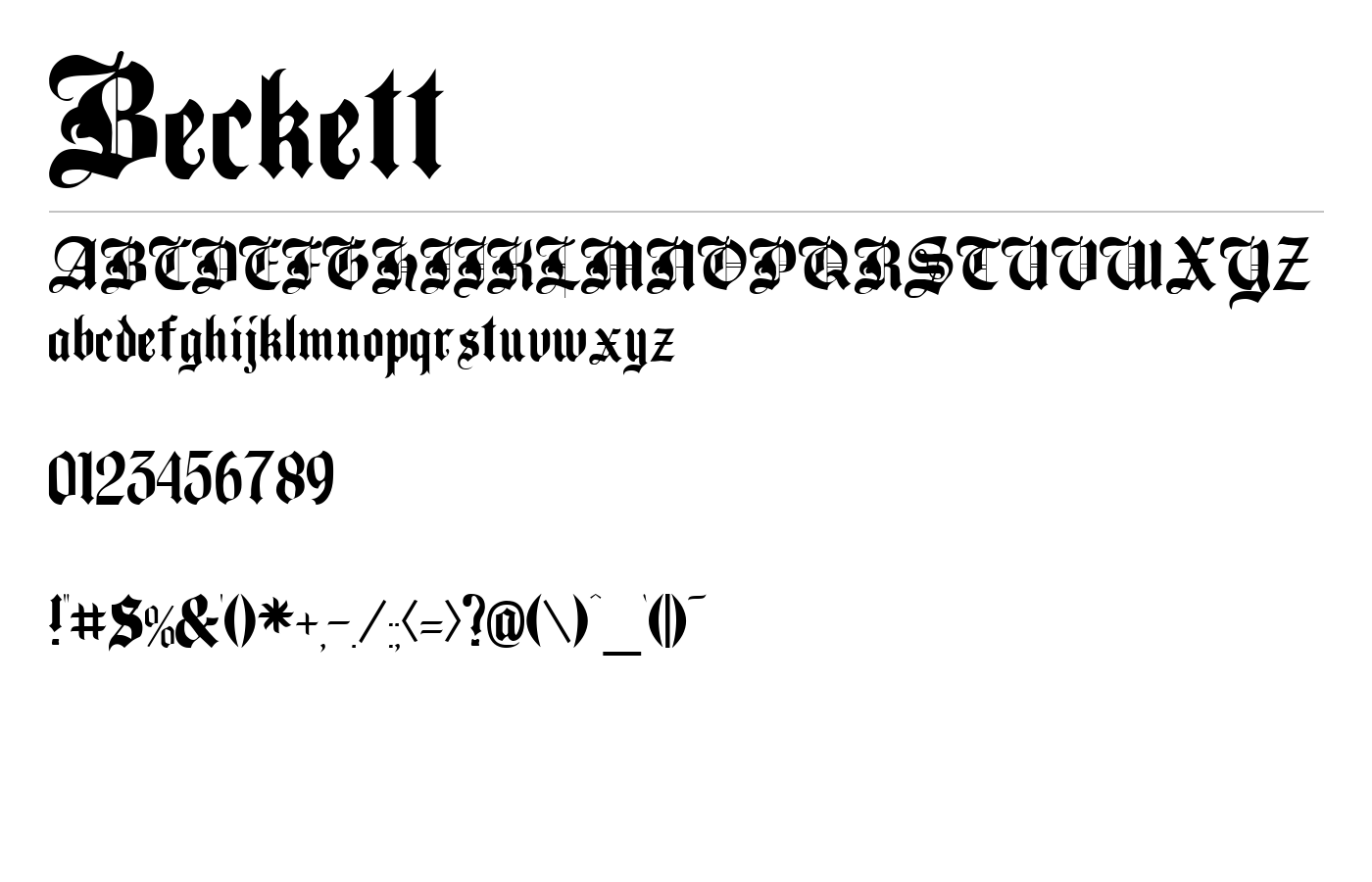 Beckett Font preview