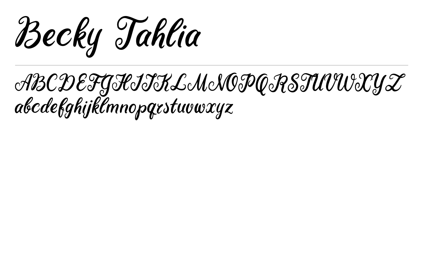 Becky Tahlia Font preview