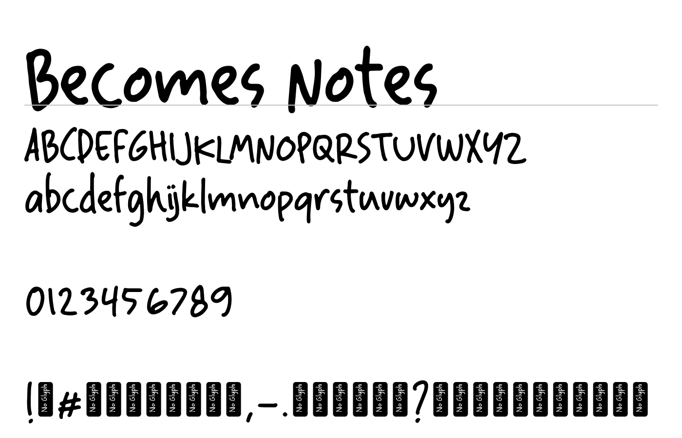 Becomes Notes Font preview