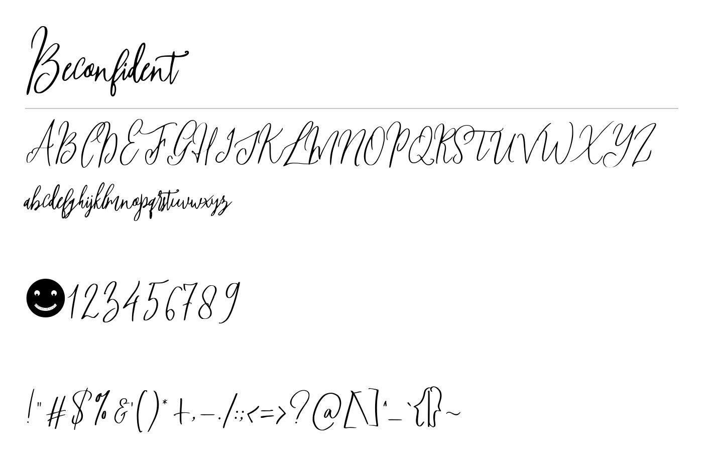 Beconfident Font preview