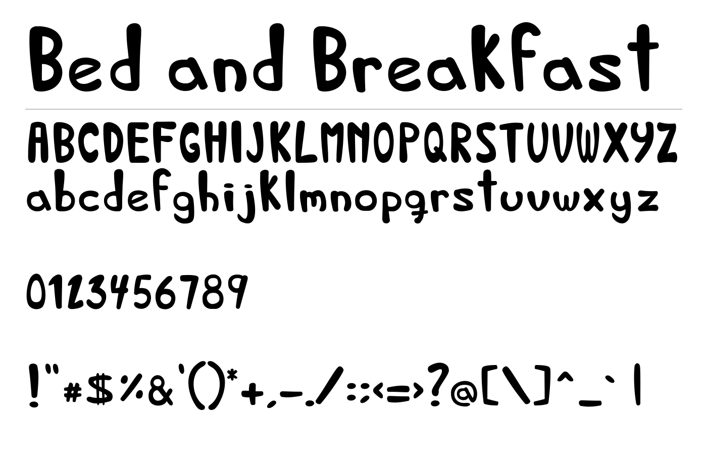 Bed and Breakfast Font preview
