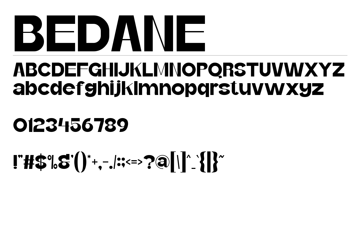 BEDANE Font preview