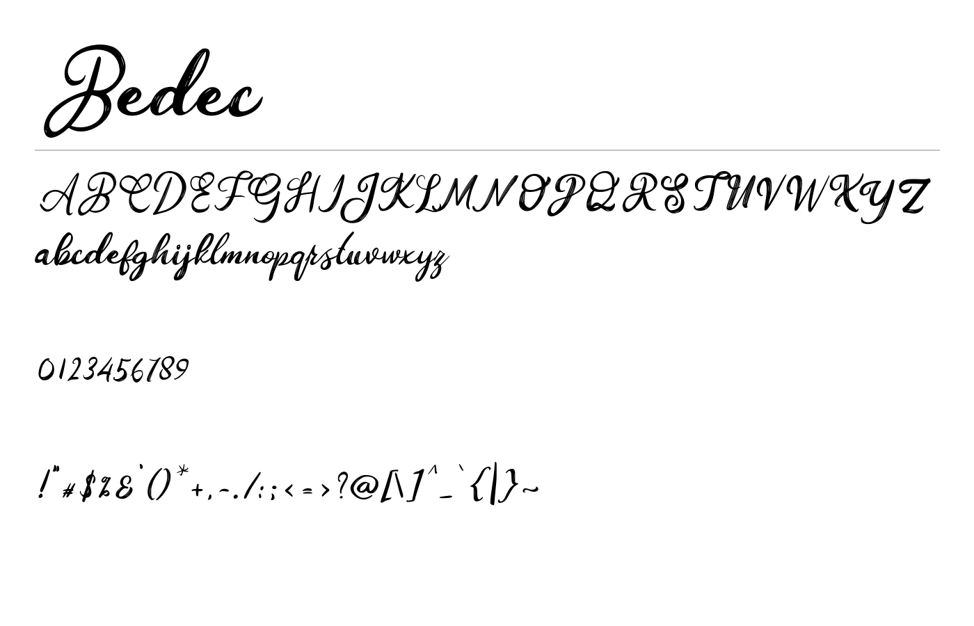 Bedec Font preview