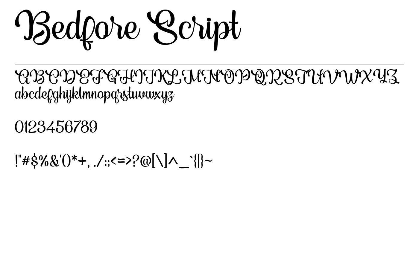 Bedfore Script Font preview