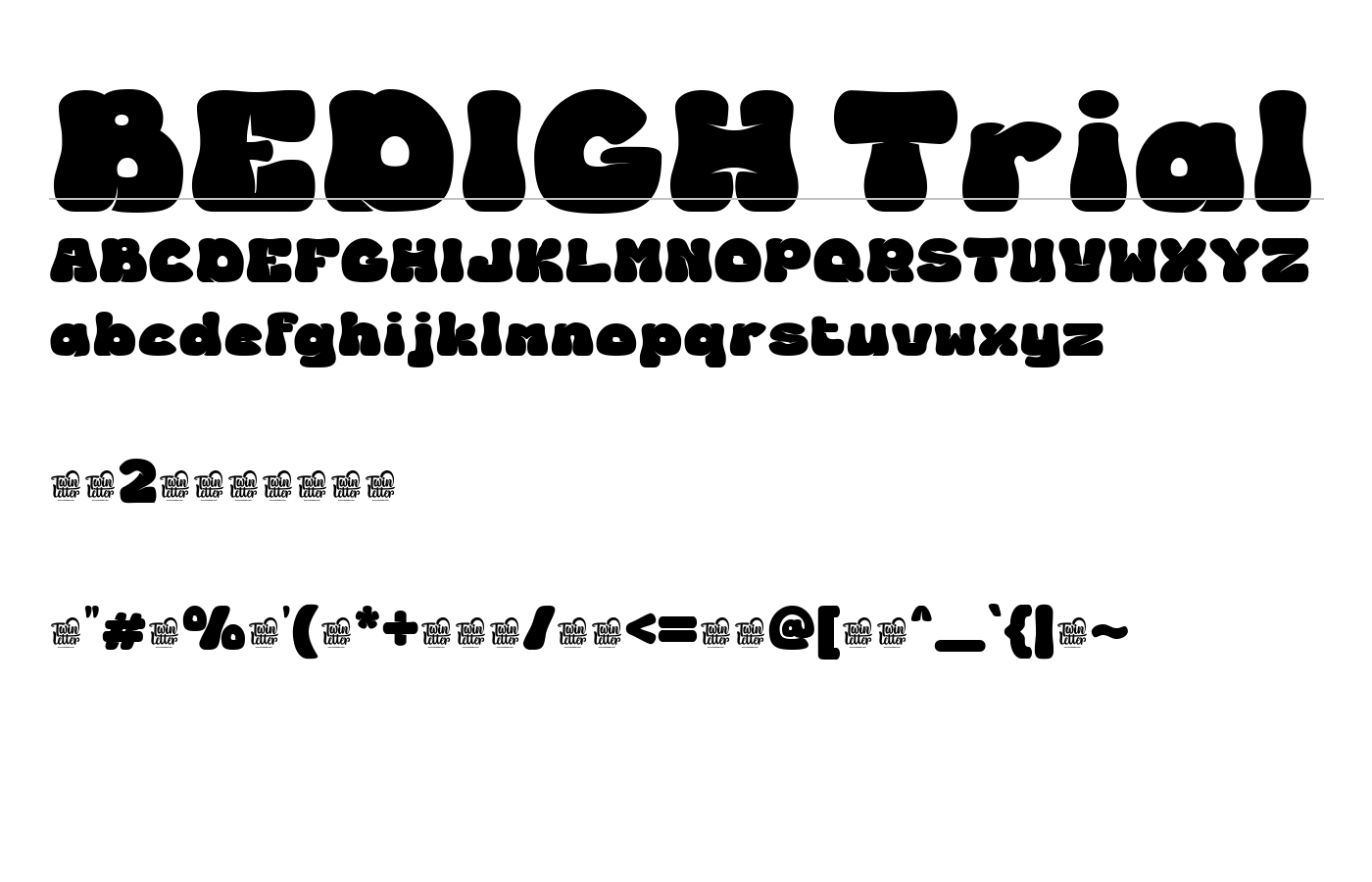 BEDIGH Trial Font preview