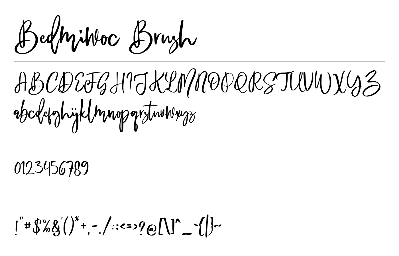 Bedmiwoc Brush Font preview