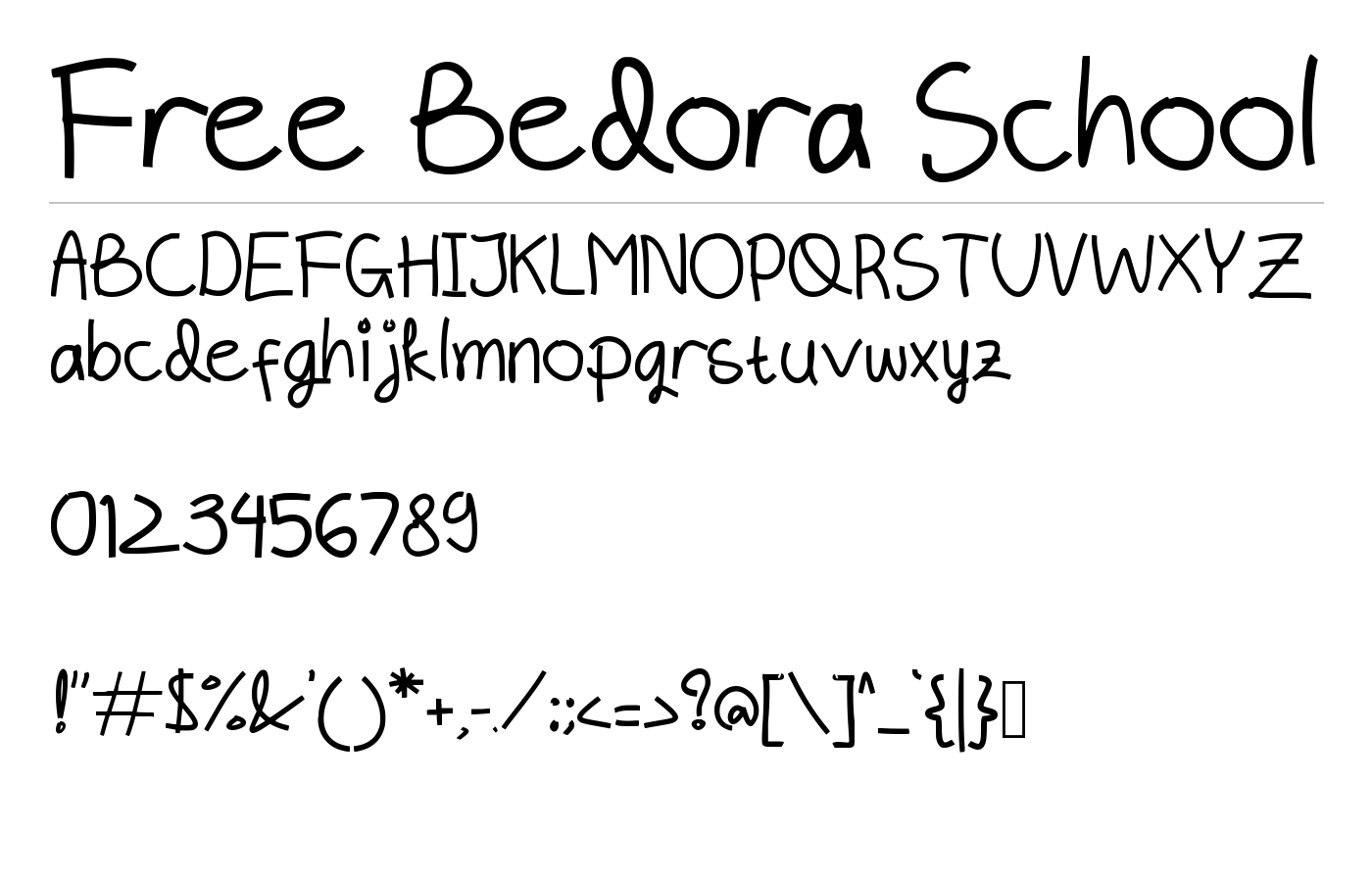 Free Bedora School Font preview