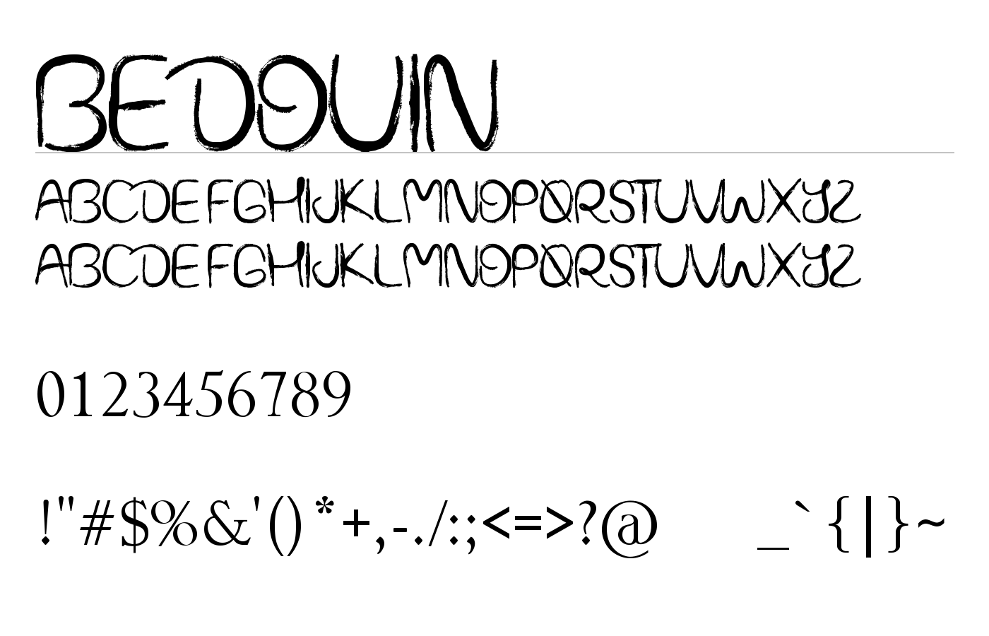 BEDOUIN Font preview