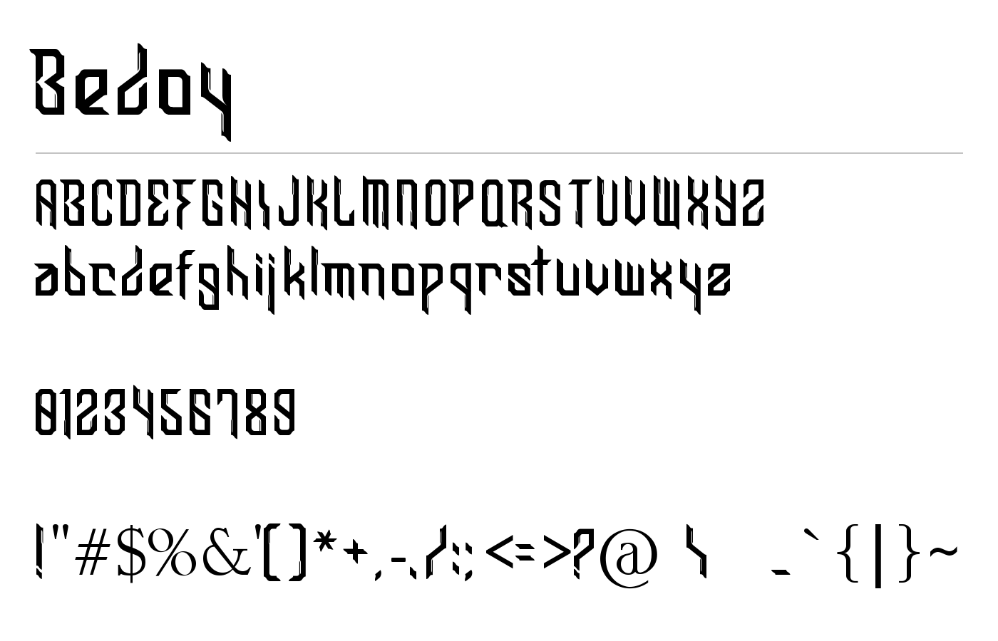 Bedoy Font preview