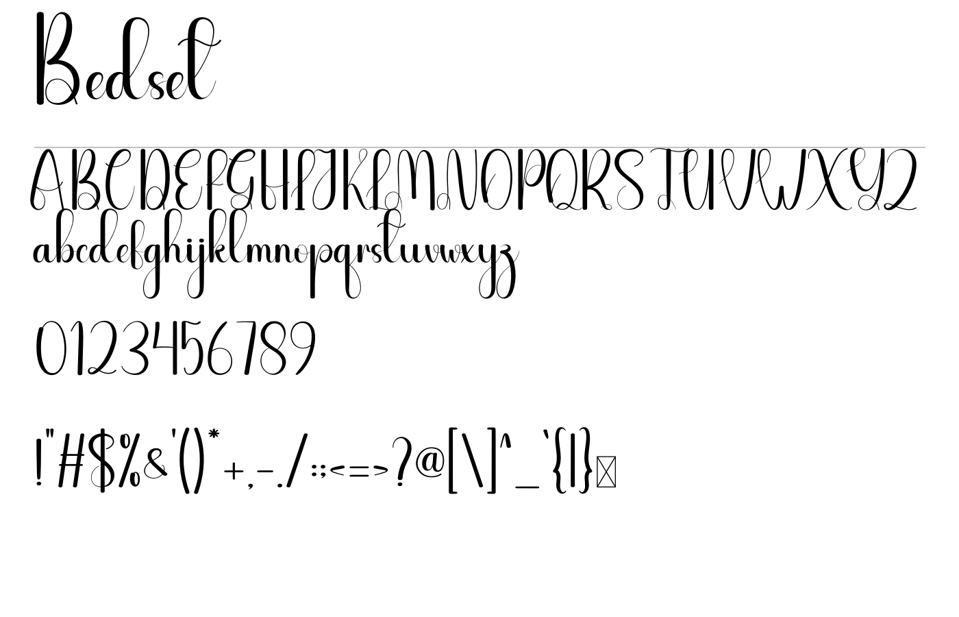 Bedset Font preview
