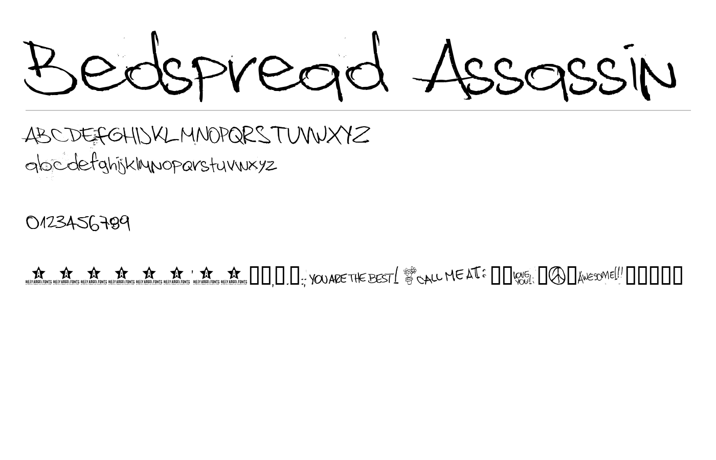 Bedspread Assassin Font preview