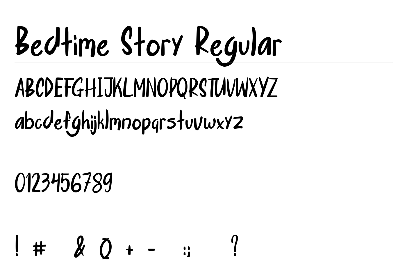 Bedtime Story Font preview