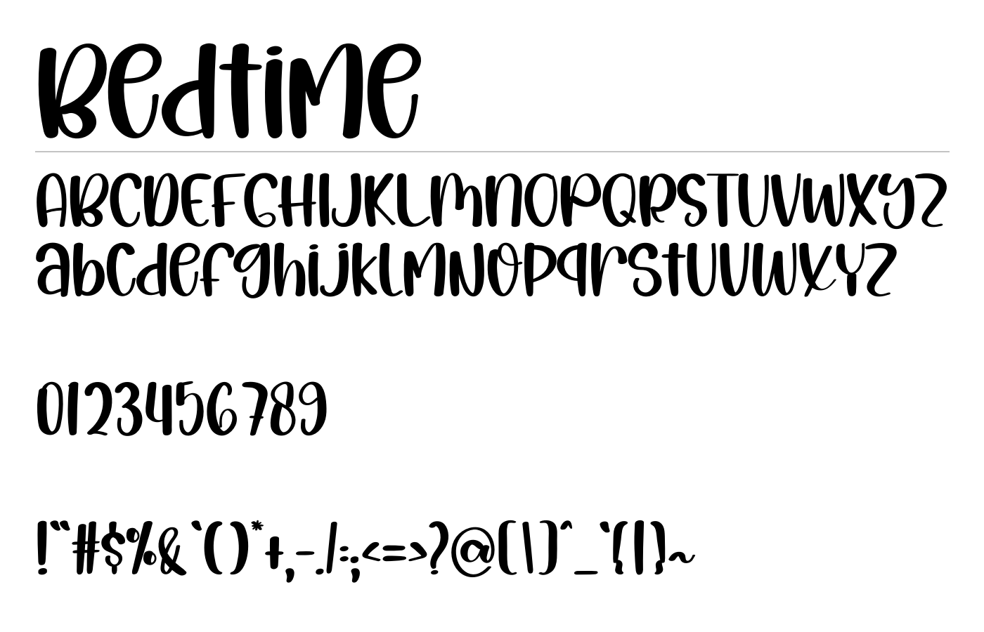 Bedtime Font preview