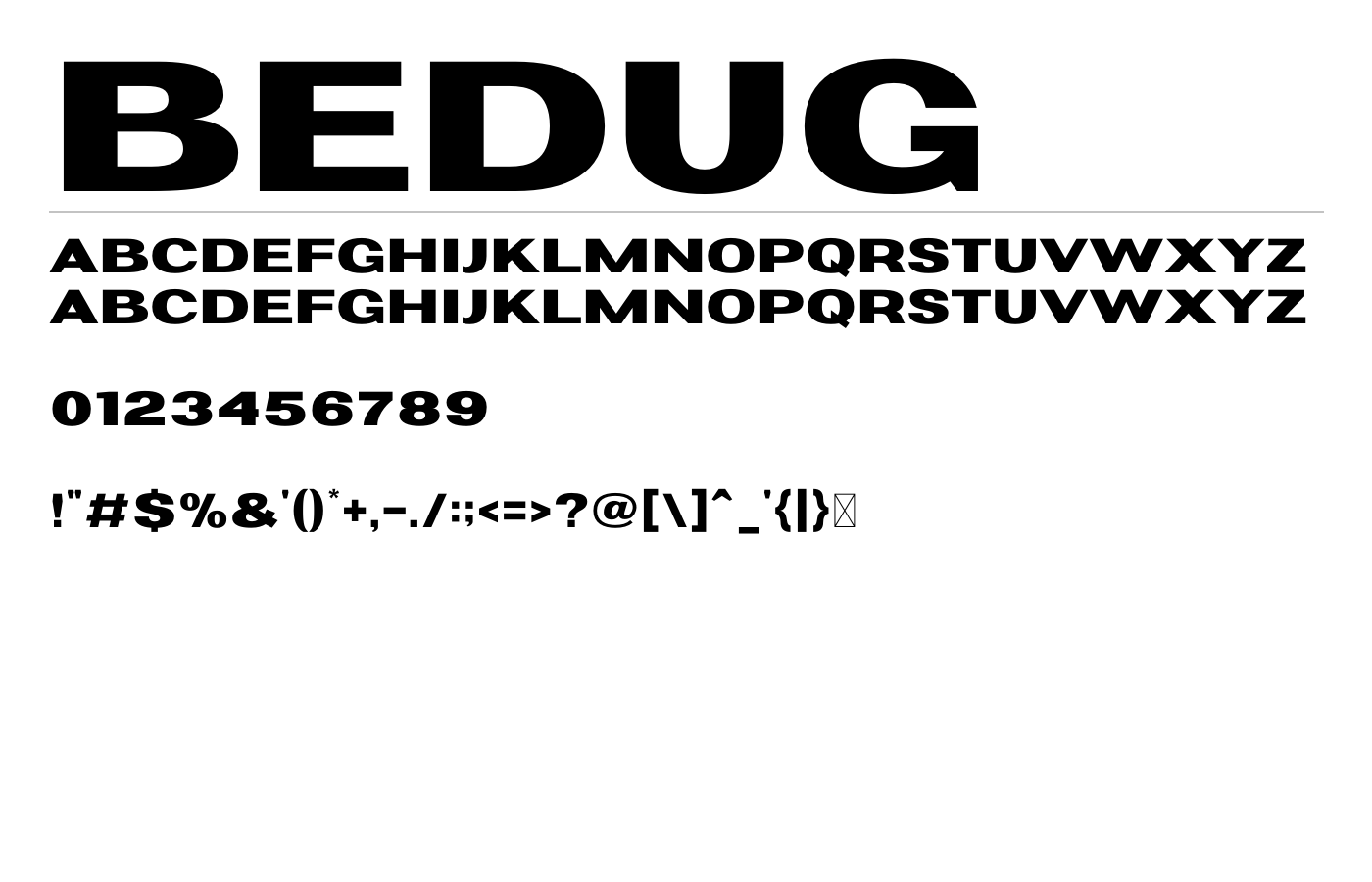 Bedug Font preview