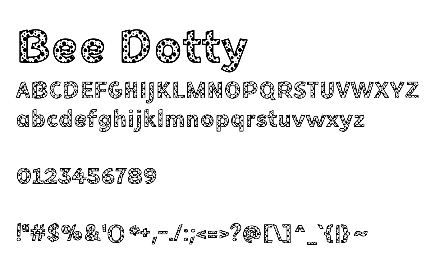Bee Dotty Font preview