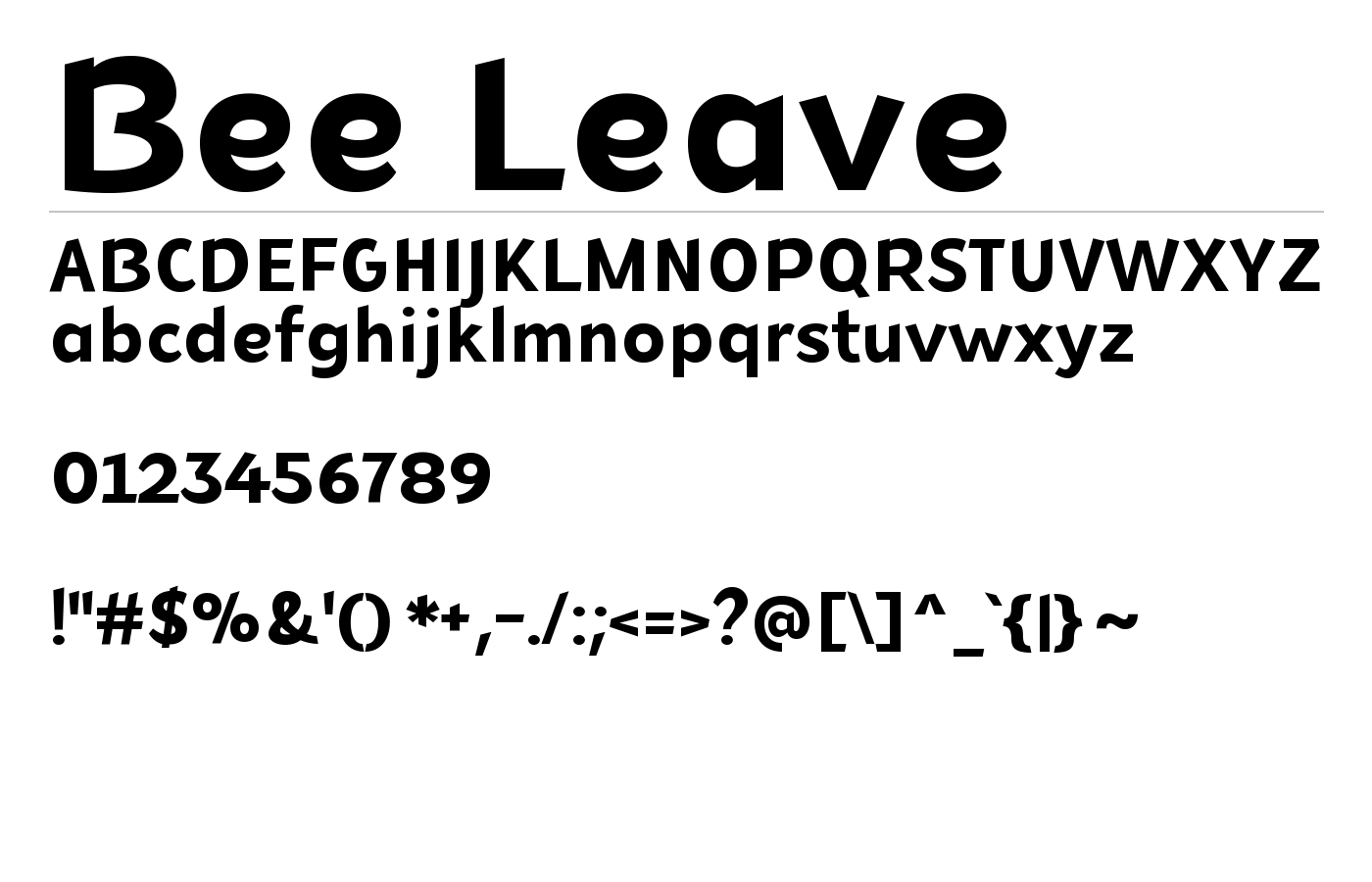 Bee Leave Font preview