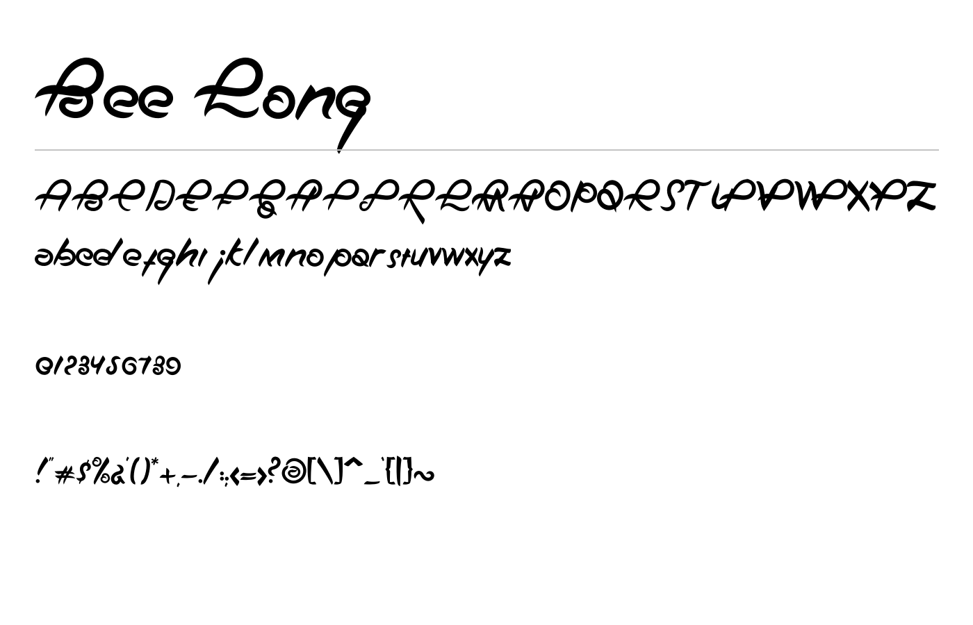Bee Long Font preview