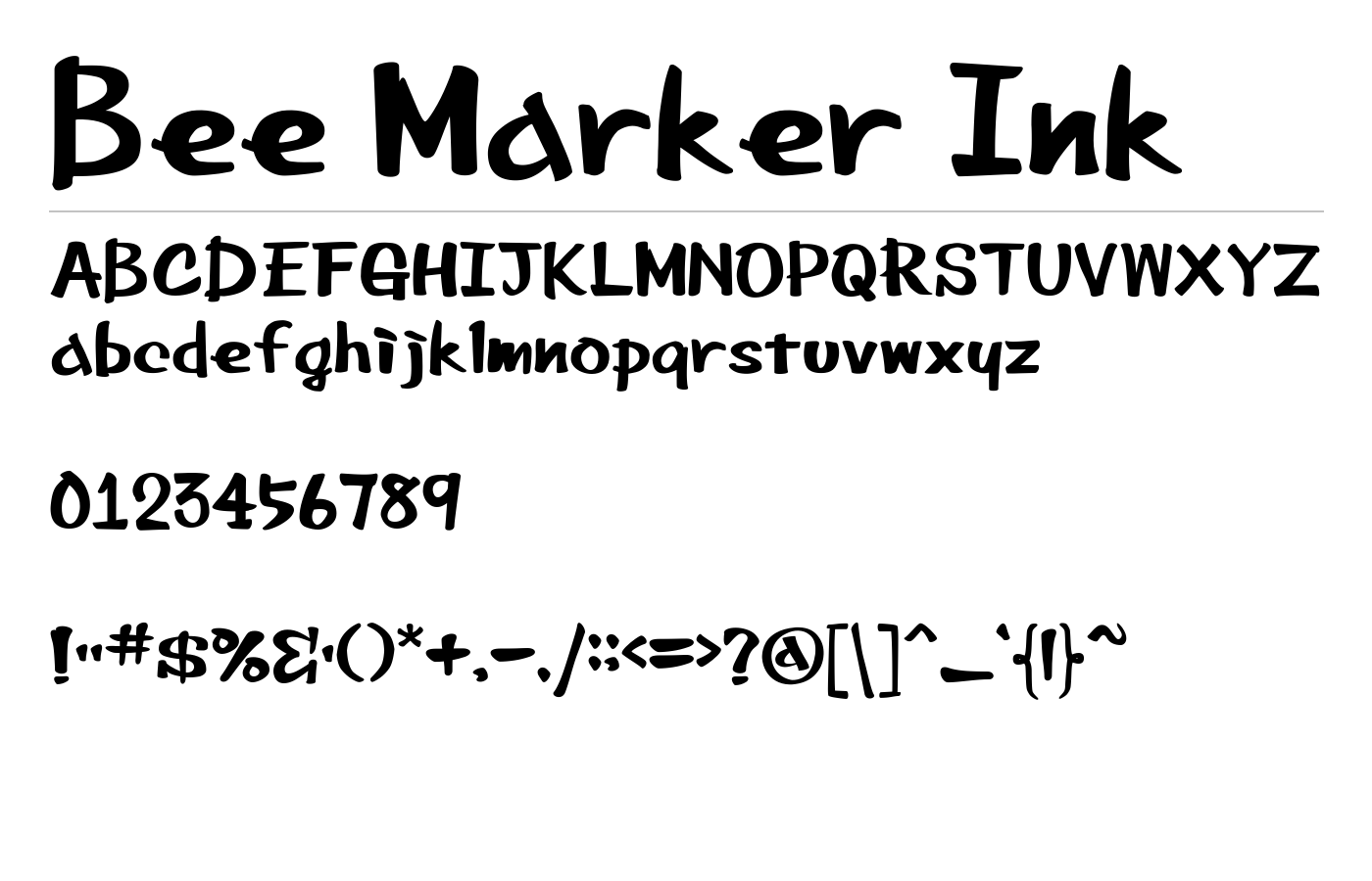 Bee Marker Ink Font preview