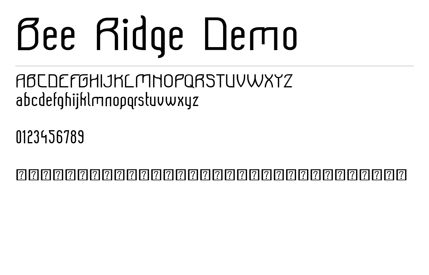 Bee Ridge Demo Font preview
