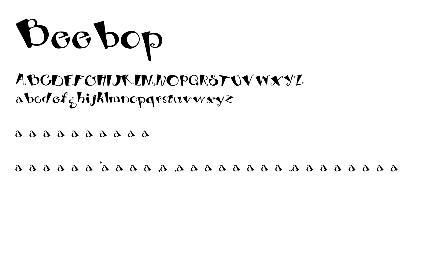 Beebop Font preview