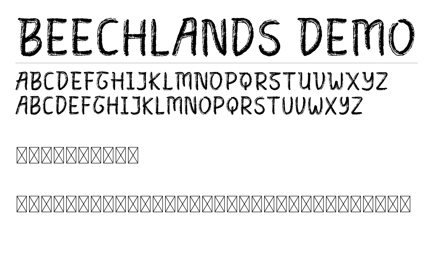 Beechlands Demo Font preview