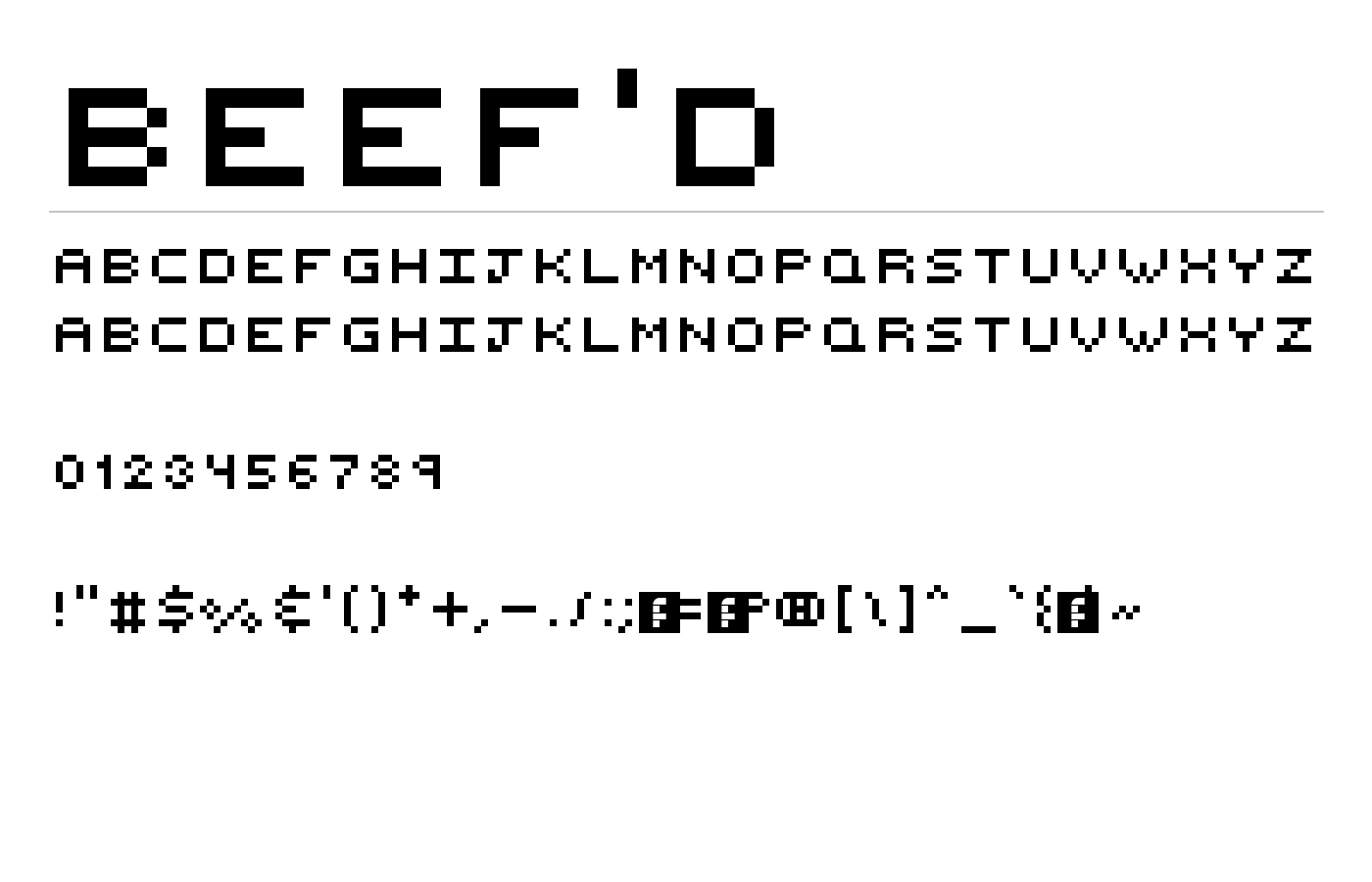 Beef'd Font preview