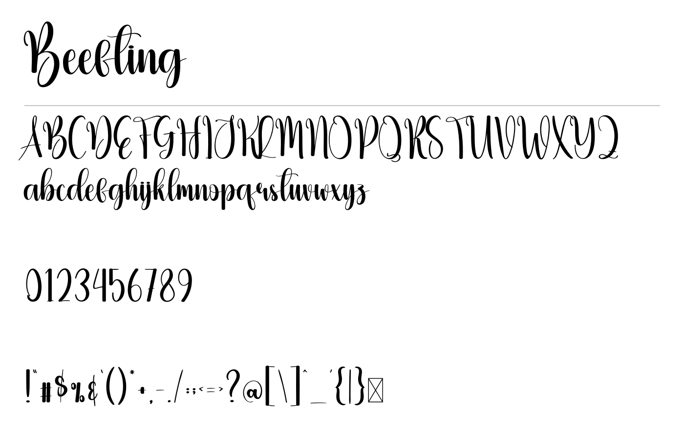 Beefting Font preview
