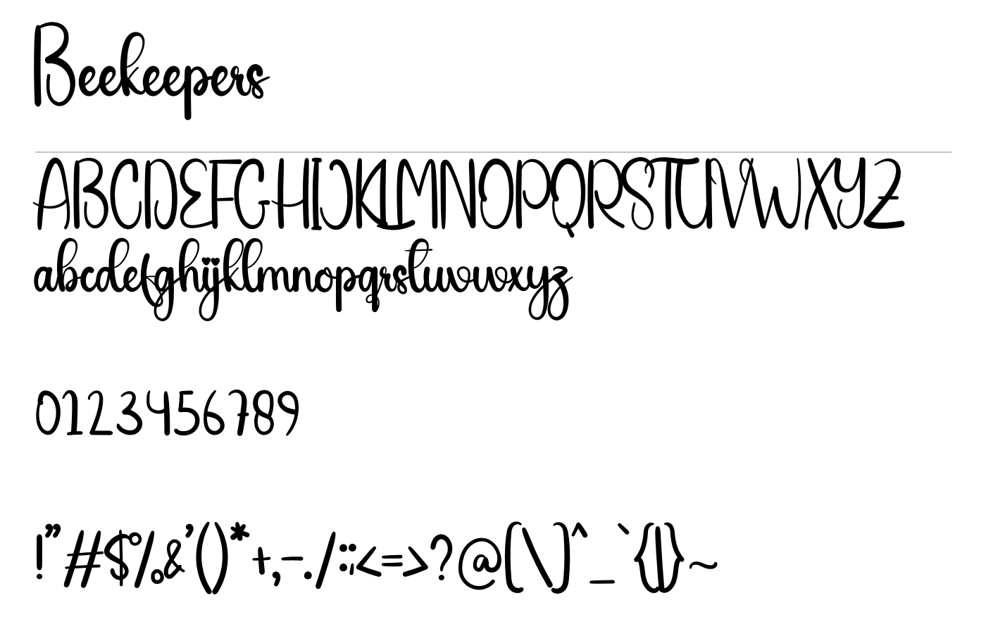 Beekeepers Font preview