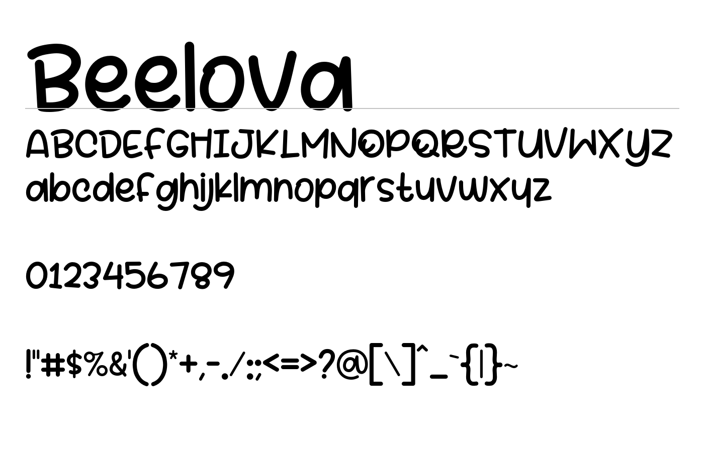 Beelova Font preview