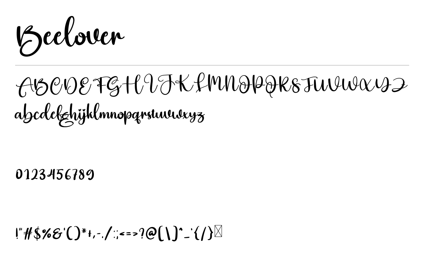 Beelover Font preview