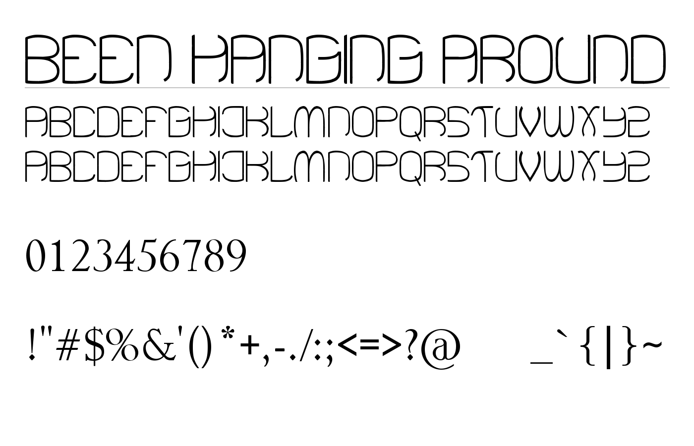Been Hanging Around Font preview