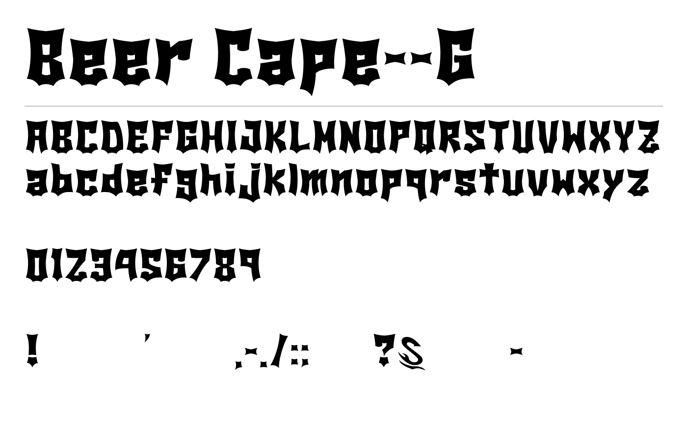 Beer Cape__G Font preview