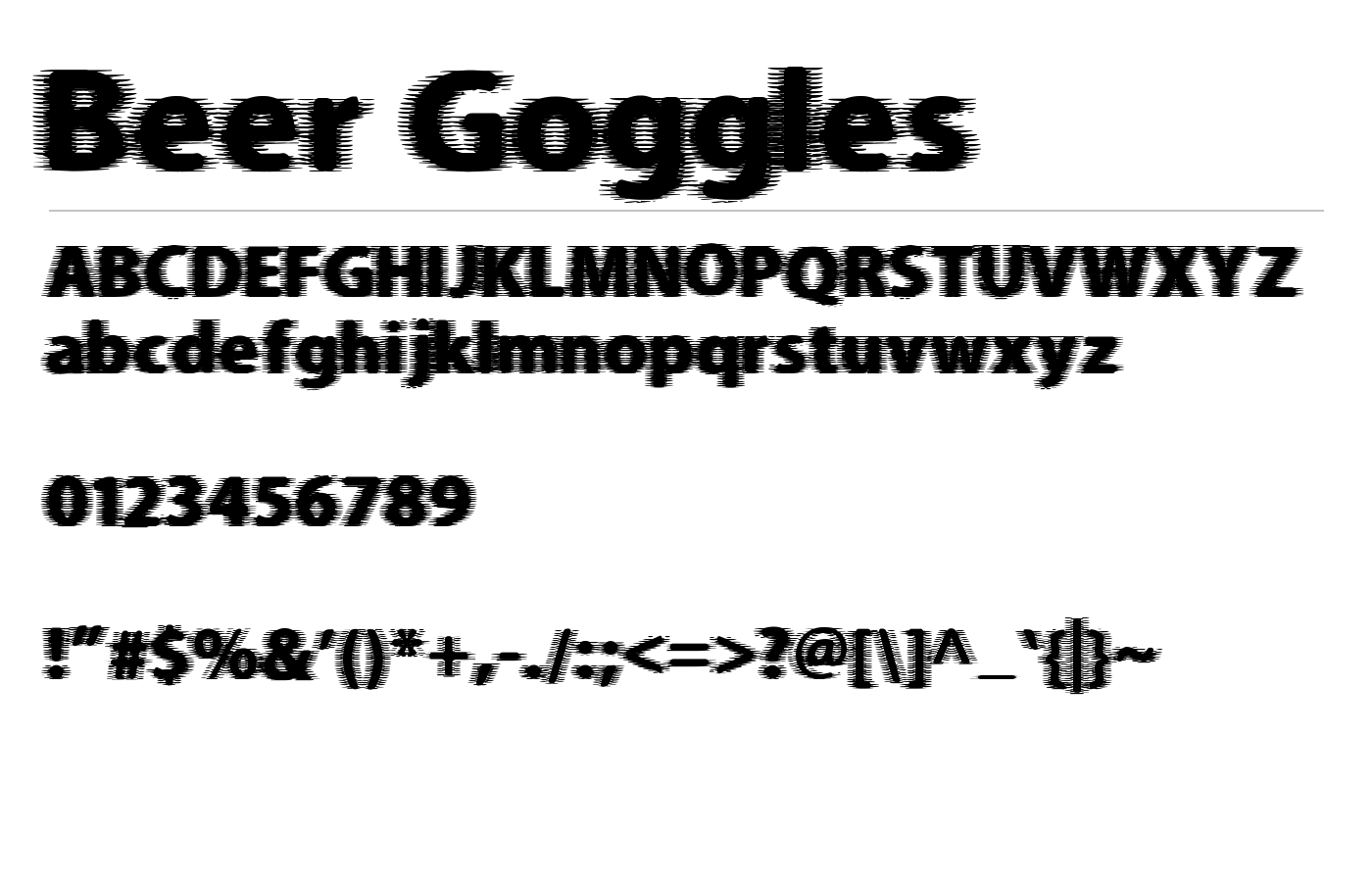 Beer Goggles Font preview