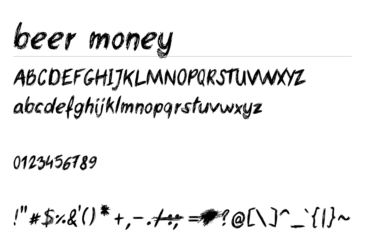 beer money Font preview