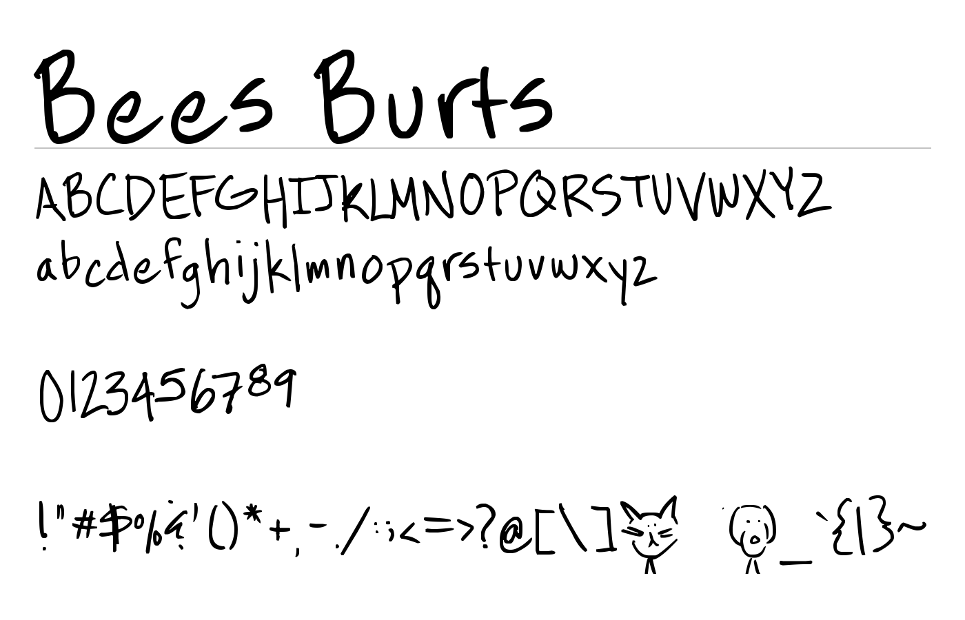 Bees Burts Font preview