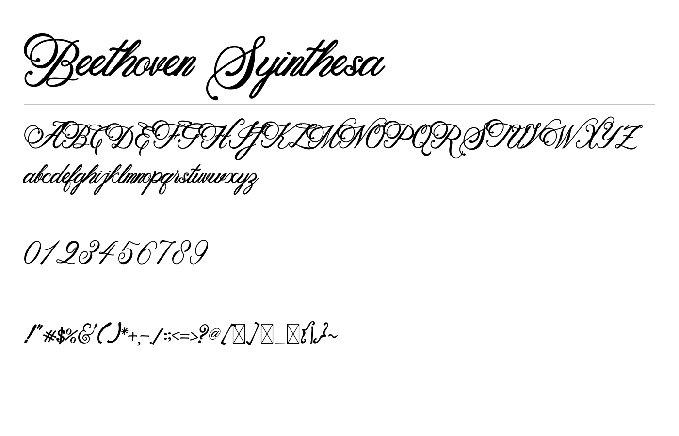 Beethoven Syinthesa Font preview