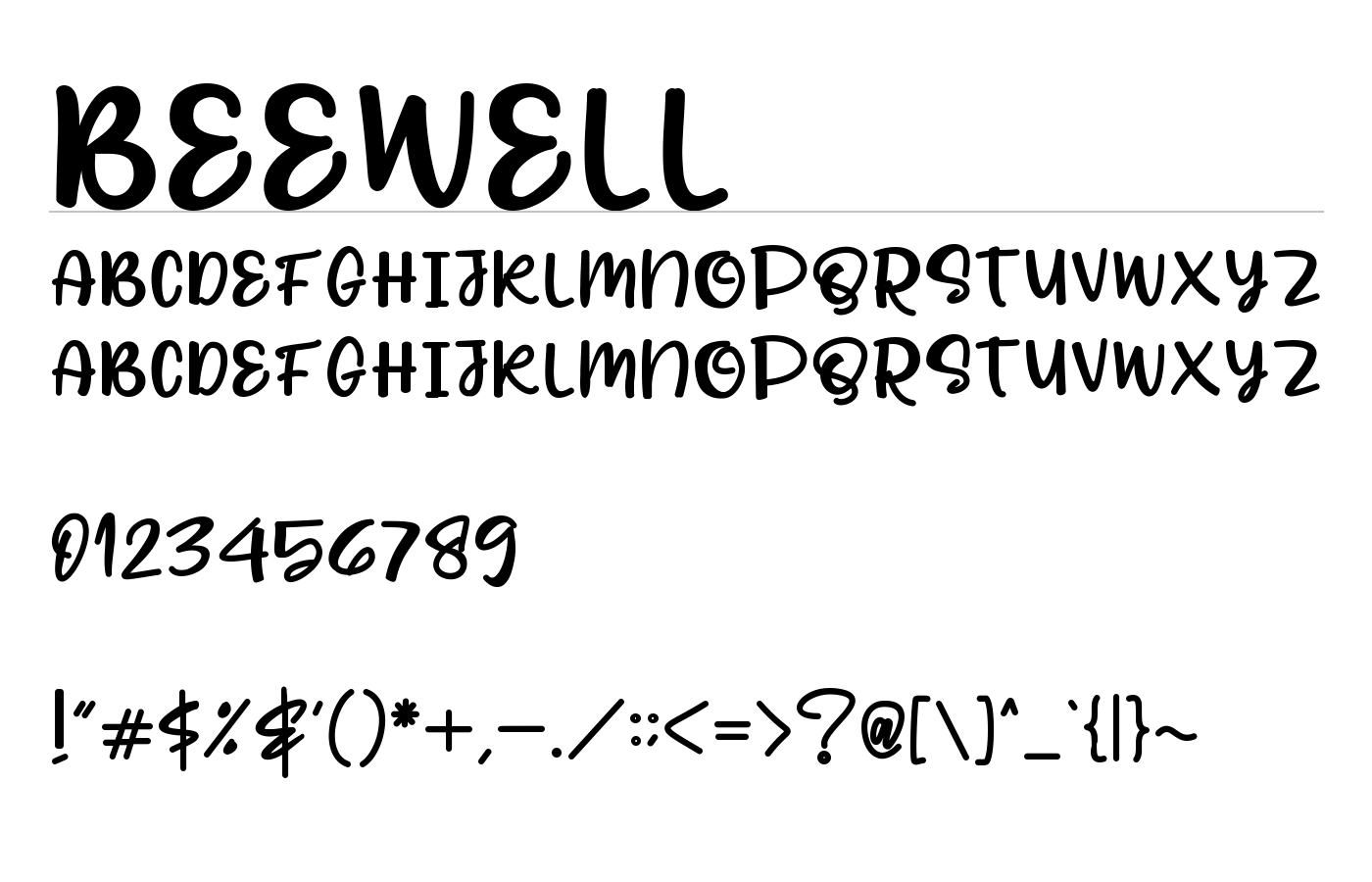 BEEWELL Font preview