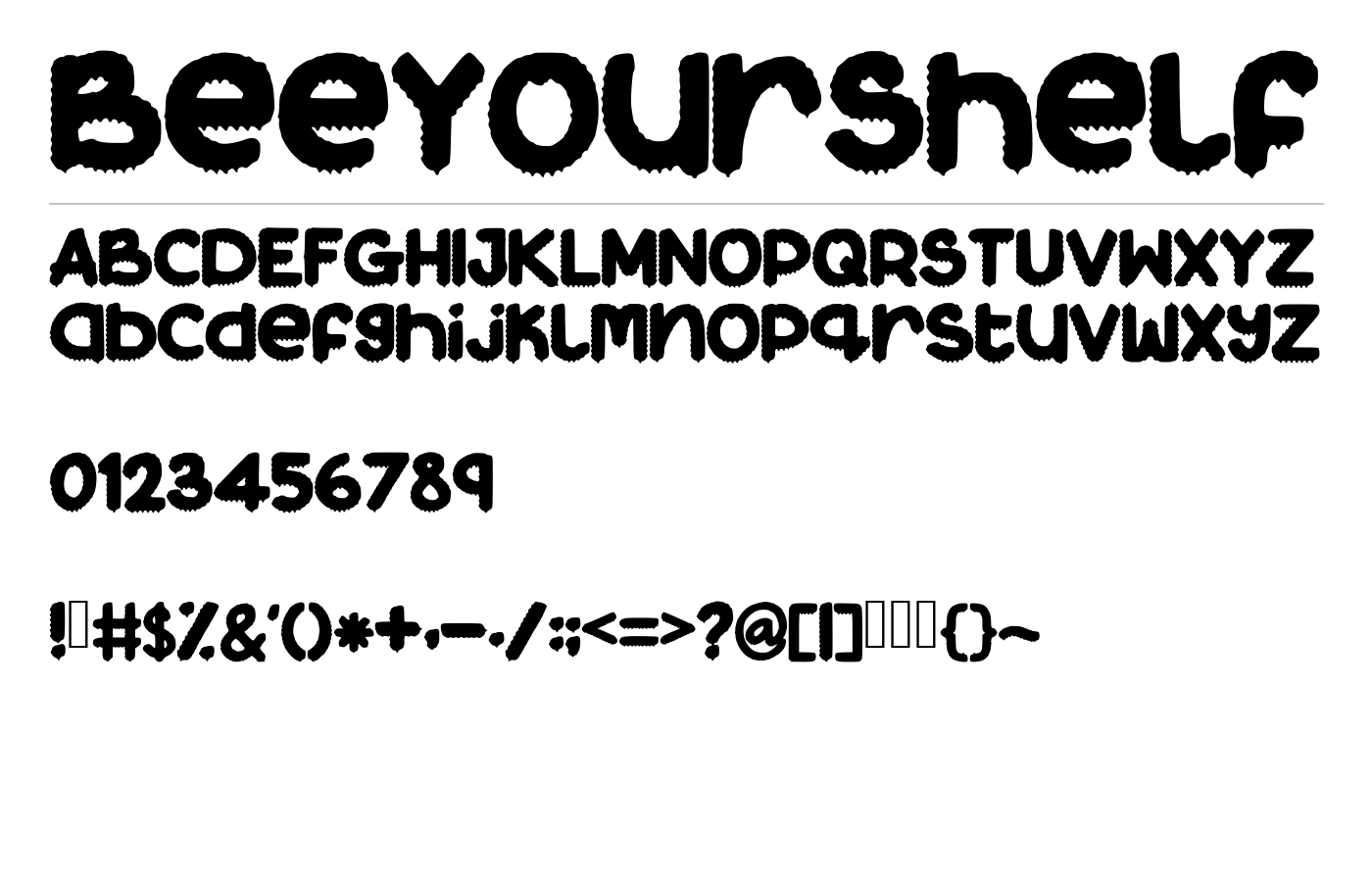 BeeYourShelf Font preview