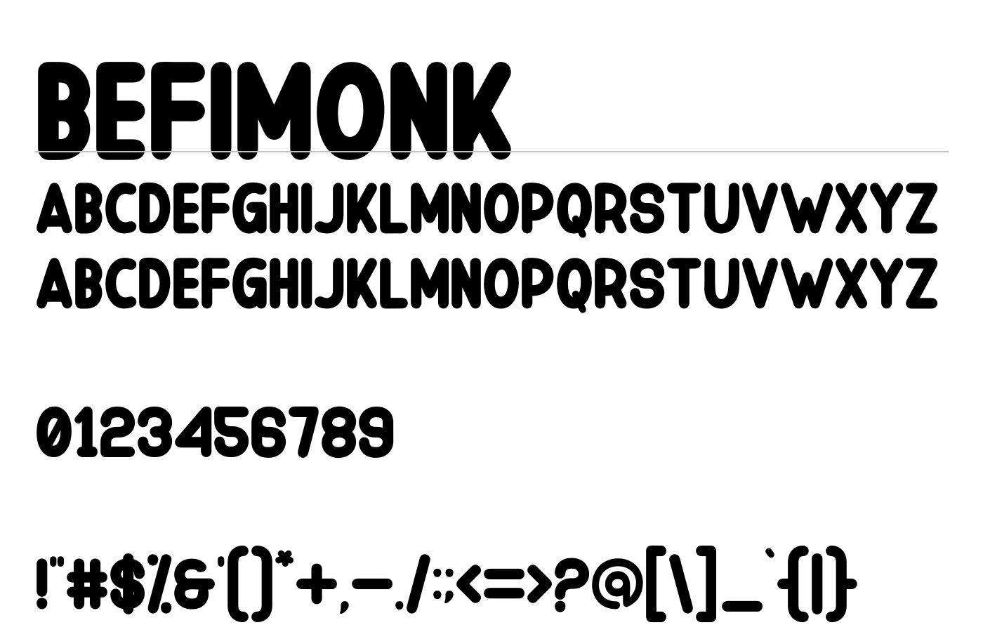 Befimonk Font preview