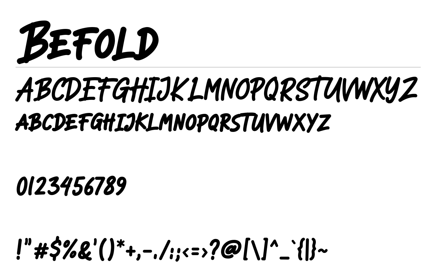 Befold Font preview